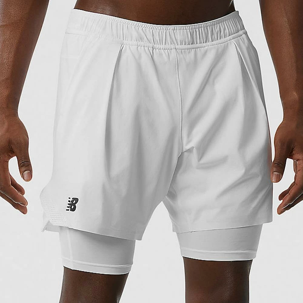 New Balance Men's Tournament 7" Short - White - Image 3