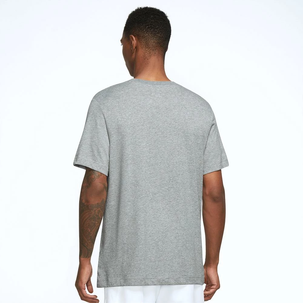 Nike Men's Swoosh Tennis Tee - Grey Heather/Pro Green - Image 3