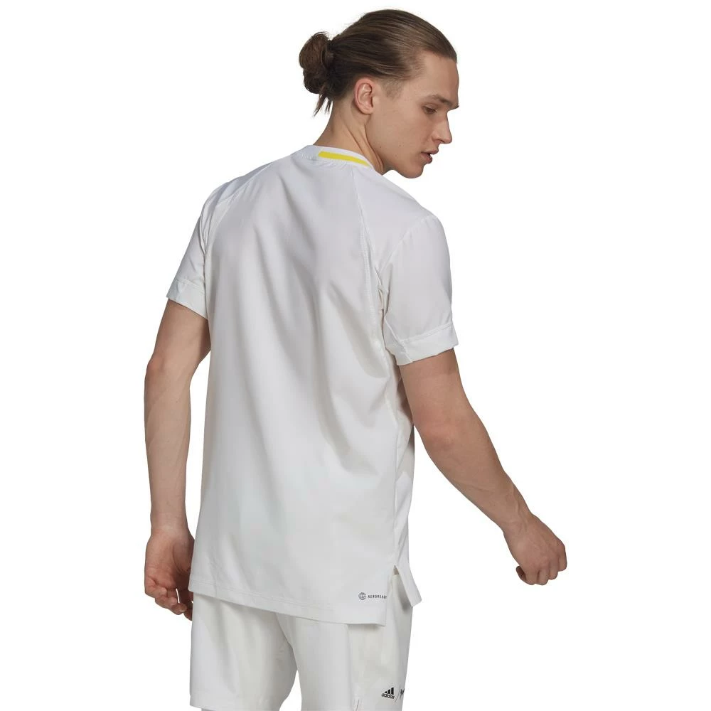 Adidas London Woven Tee - White/Impact Yellow - Image 3