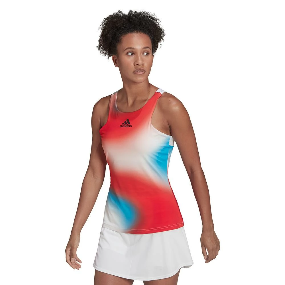 Adidas Women's Melbourne Tank - Vivid Red/Sky Rush - Image 2