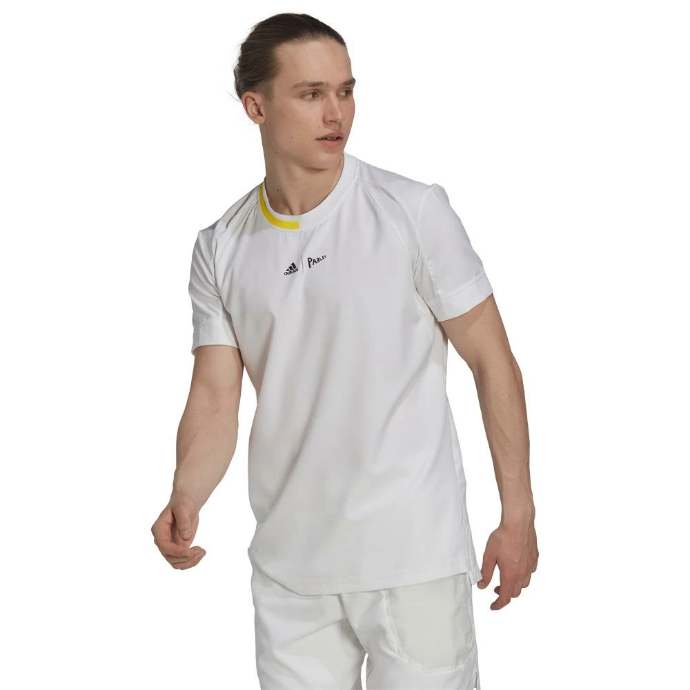 Adidas London Woven Tee - White/Impact Yellow - Image 2