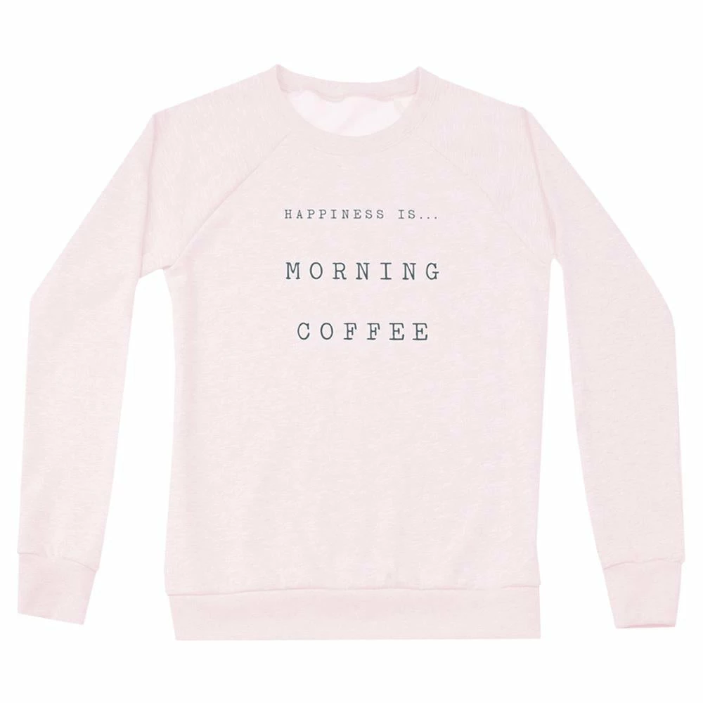 Happiness Is... Women's Morning Coffee Sweatshirt - Ballet Pink
