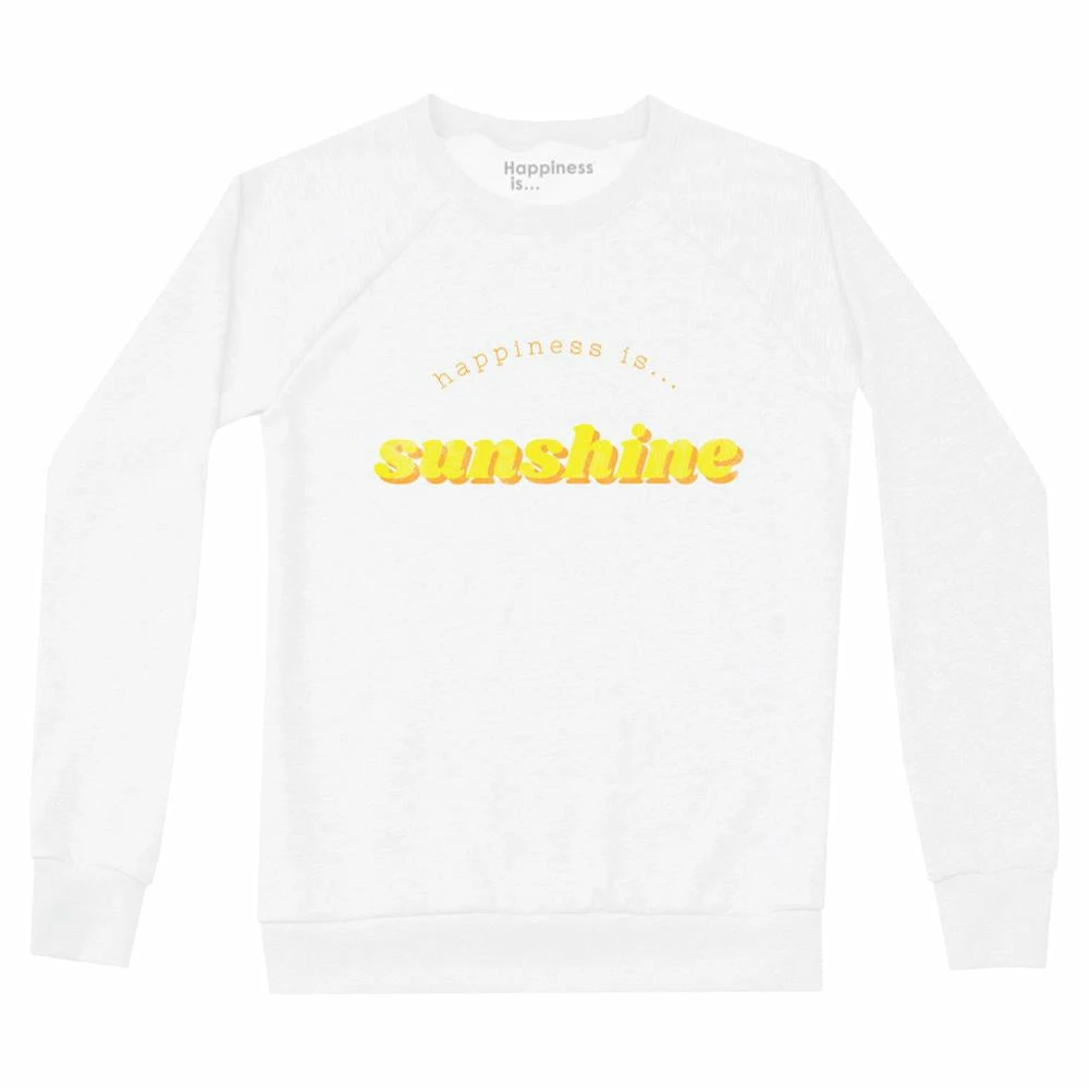 Happiness Is... Women's Sunshine Sweatshirt - White/Yellow