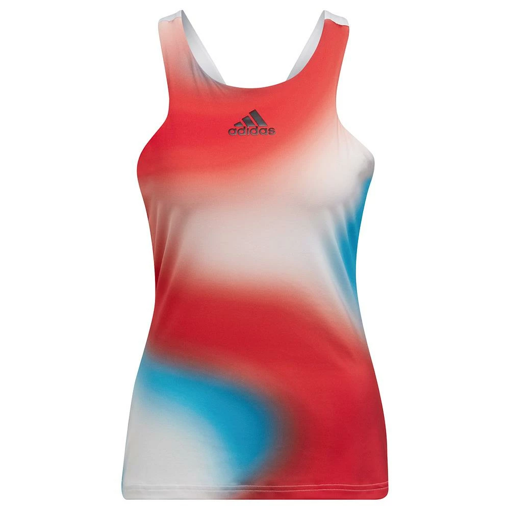 Adidas Women's Melbourne Tank - Vivid Red/Sky Rush